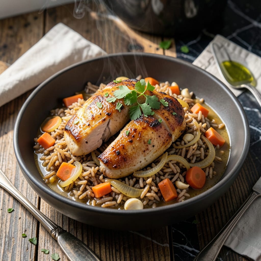 Chicken and Brown Rice Crock Pot Recipe: Set-It-and-Forget-It Meal Prep