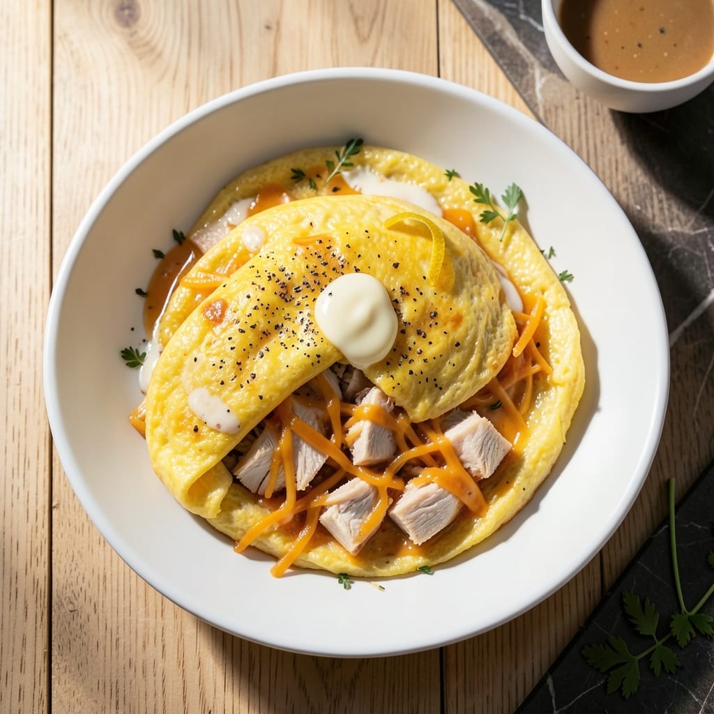 Chicken Omelette Recipe: Fluffy Eggs With Customizable Fillings