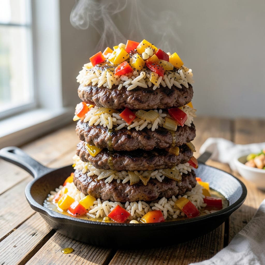 Hamburger Rice Peppers Recipe: Skillet-Sizzled One-Pan Dinner