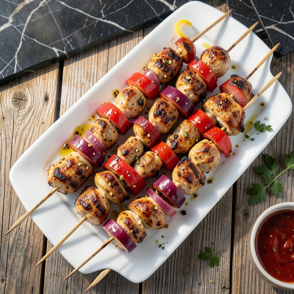Recipe for Grilled Chicken Kabobs: Skewered Juiciness With Charred Edges