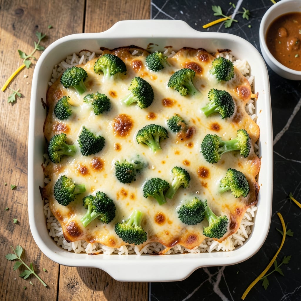 Fresh Broccoli and Rice Casserole Recipe: Cheesy Bake with Crispy Topping Fresh Broccoli and Rice Casserole Recipe: Cheesy Bake with Crispy Topping