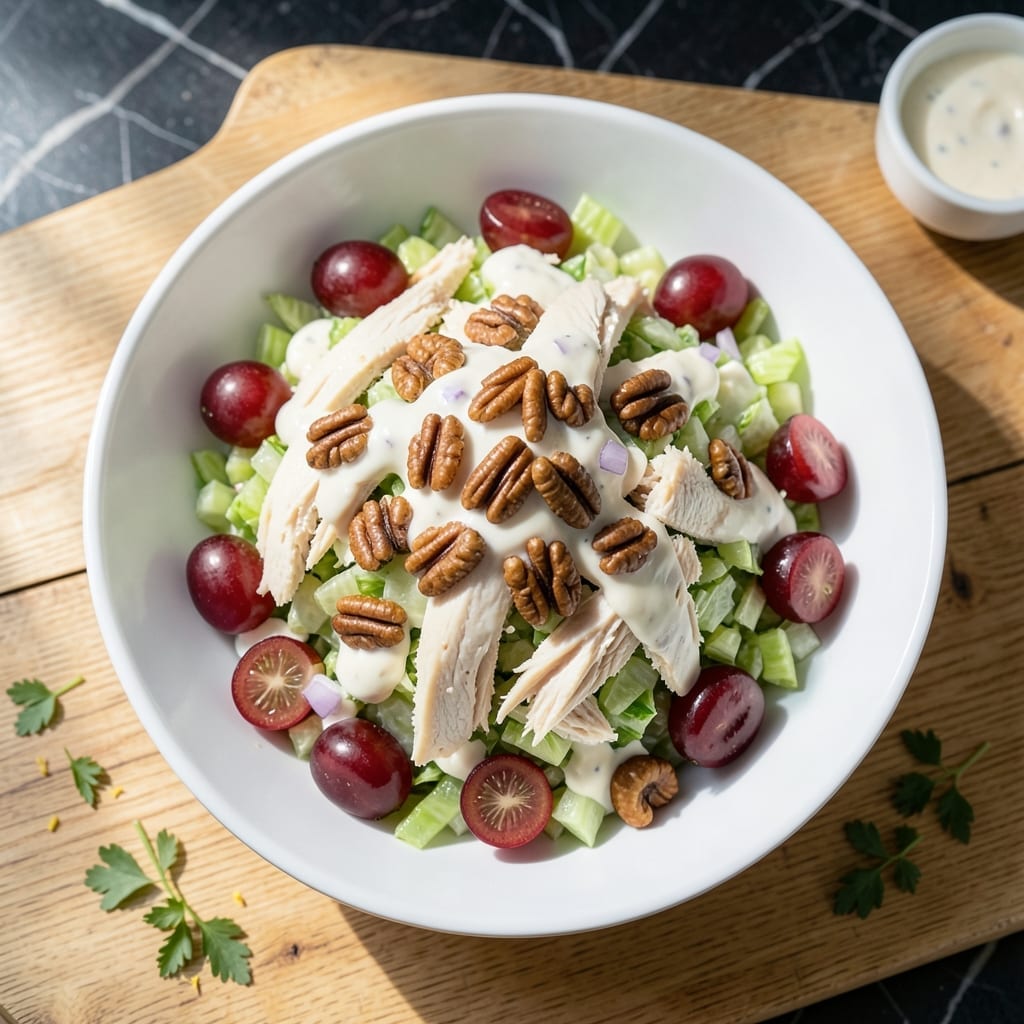 Sweet Chicken Salad Recipe: Crunchy Nuts and Creamy Dressing Sweet Chicken Salad Recipe: Crunchy Nuts and Creamy Dressing