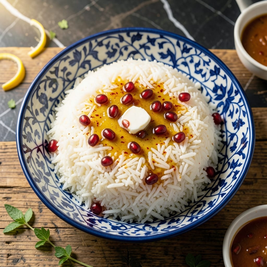 Iranian Rice Recipe With Pomegranate: Ruby-Studded Persuasive Pilaf