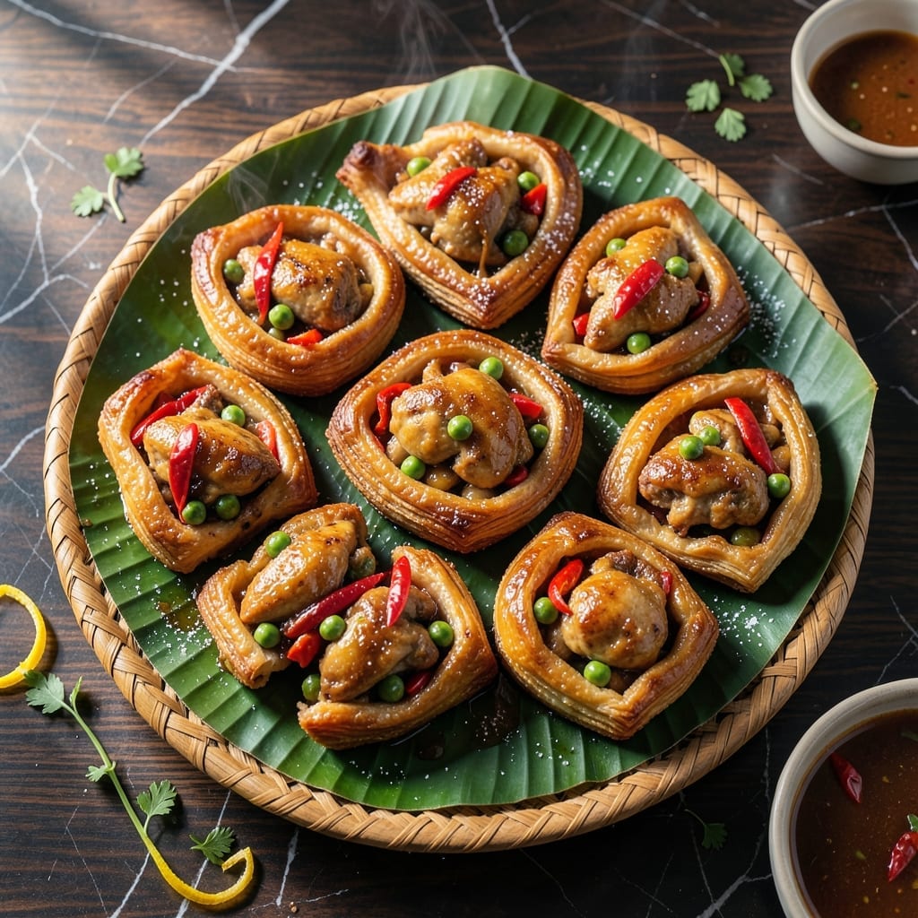 Chicken Piaya Recipe: Flaky Pastry With Spiced Chicken Filling