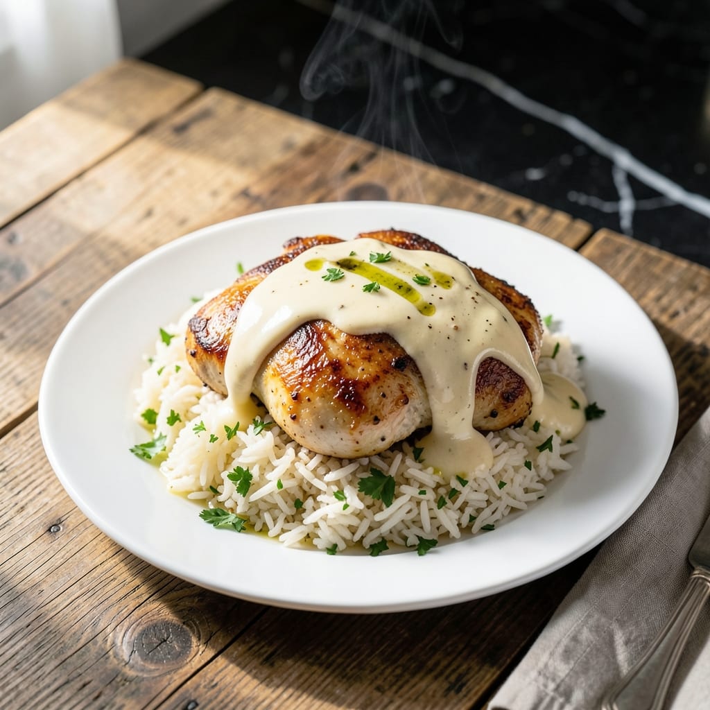 Cream Chicken Over Rice Recipe: Velvety Sauce and Fluffy Grains