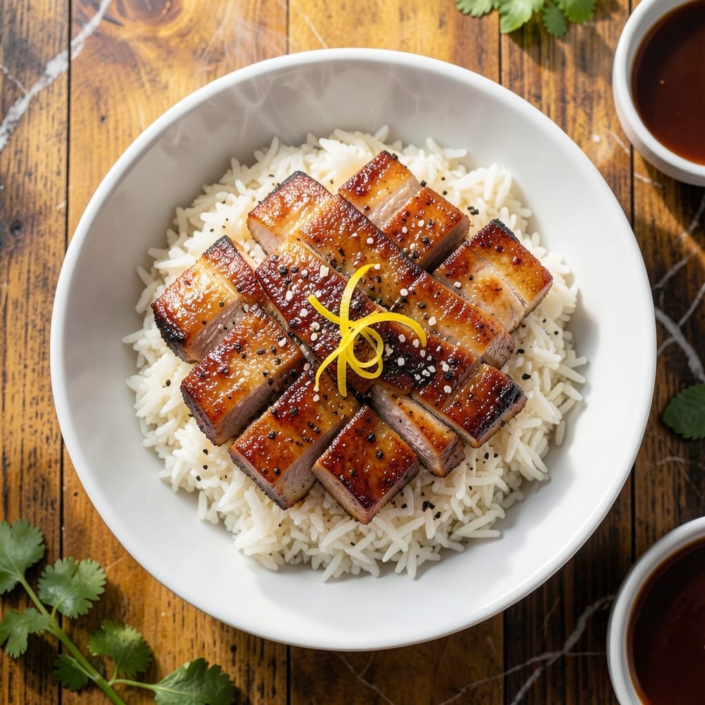 Pork Belly Over Rice Recipe: Crispy Topped Savory Bowl