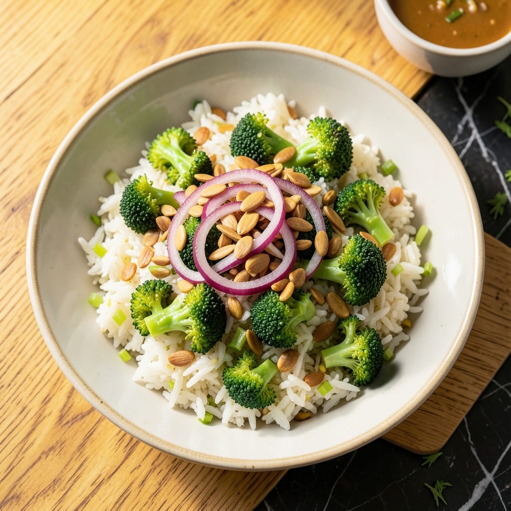 Broccoli Rice Salad Recipe: Crunchy Veggie and Nutty Perfection Broccoli Rice Salad Recipe: Crunchy Veggie and Nutty Perfection