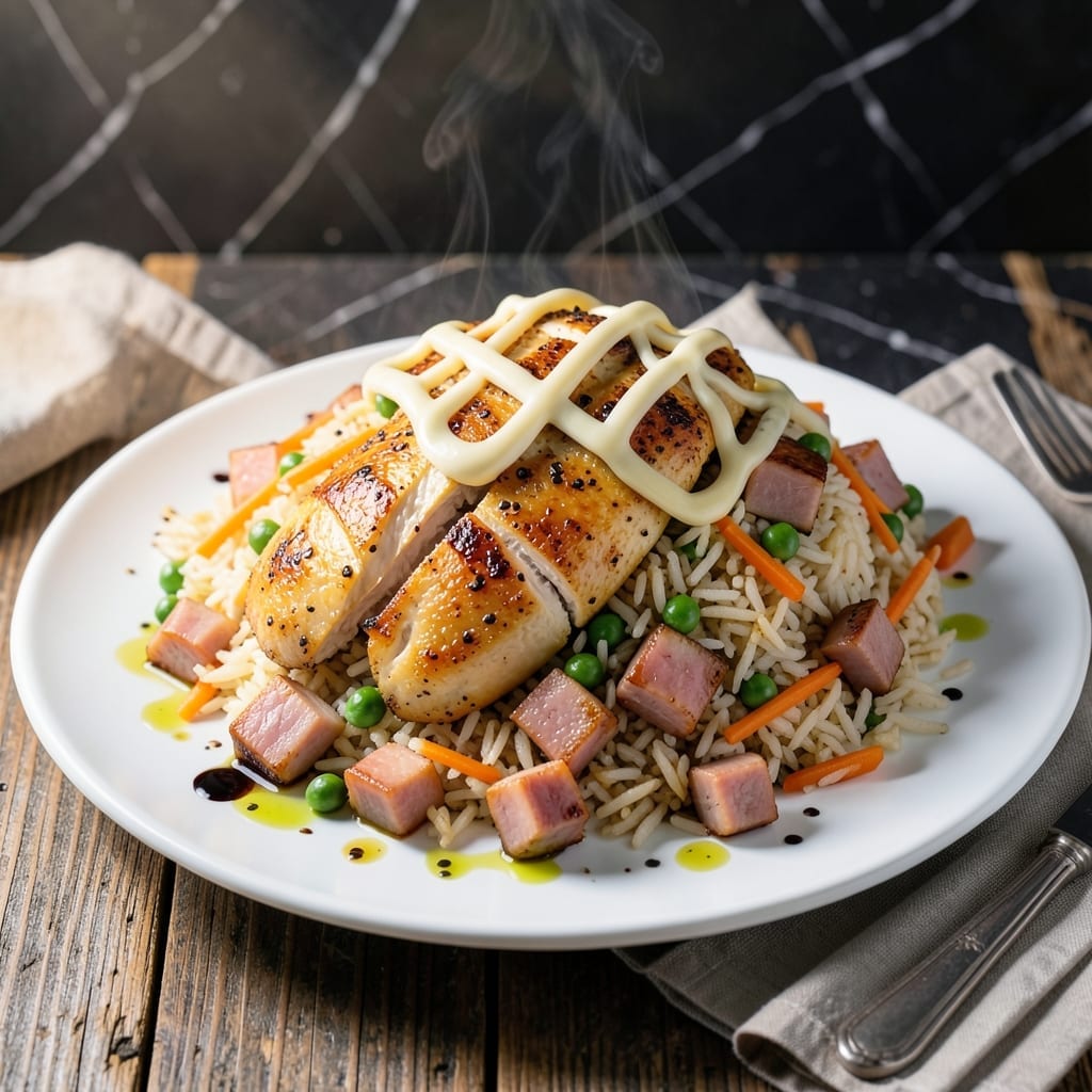 Chicken and Ham Fried Rice Recipe: Wok-Tossed Savory Medley