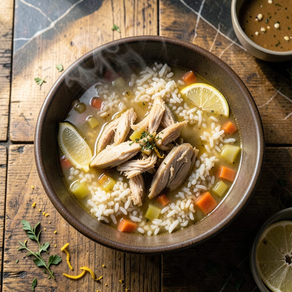 Demos Restaurant Chicken and Rice Soup Recipe: Greek Lemon Infusion Demos Restaurant Chicken and Rice Soup Recipe: Greek Lemon Infusion