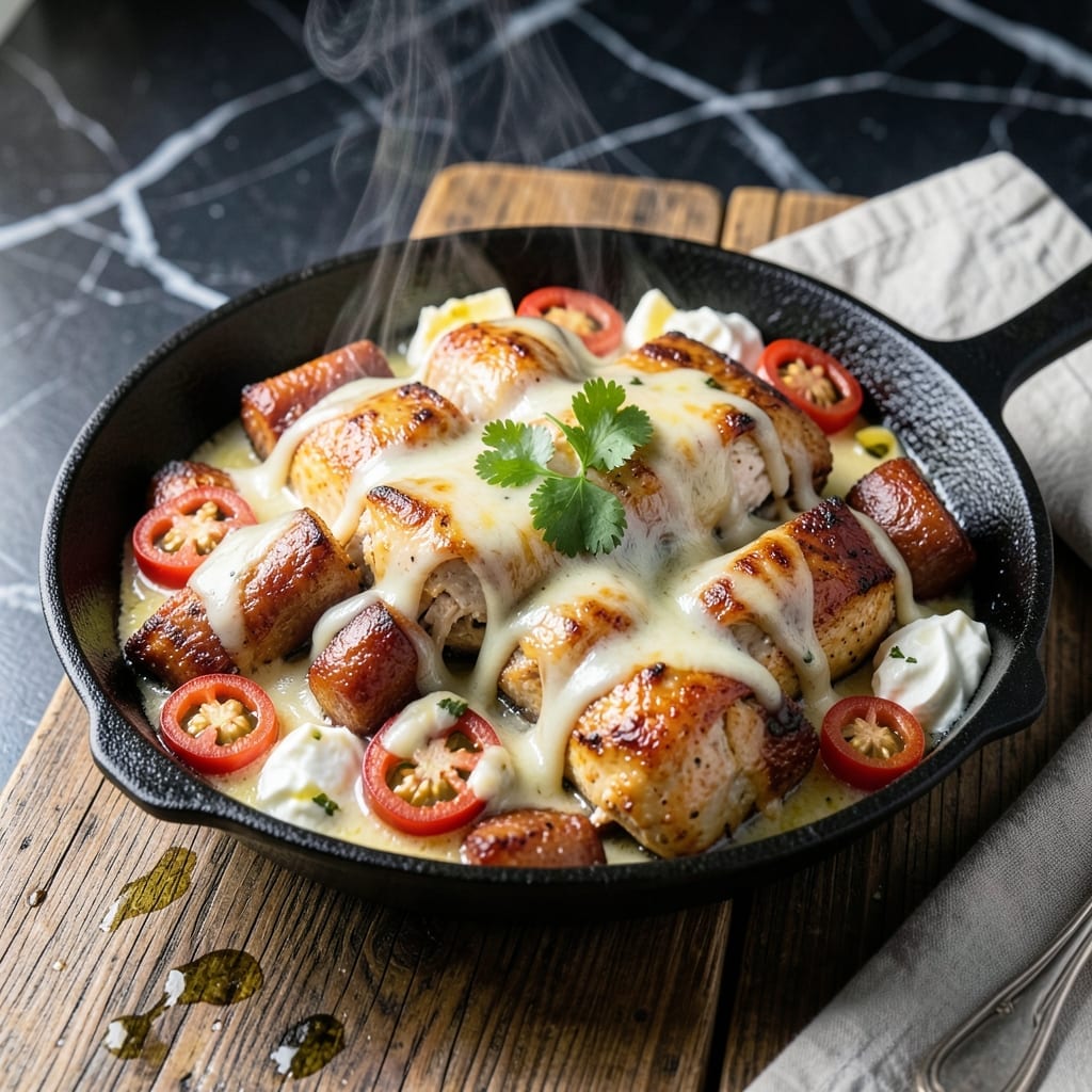 Chicken Fundido Recipe: Melty Cheese and Spicy Chicken Dip