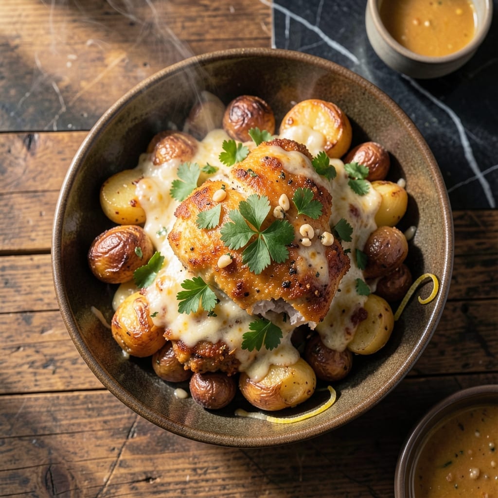 Parmesan Chicken and Potatoes Recipe: One-Pan Golden Crispiness