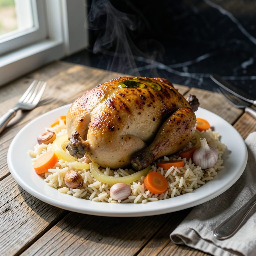 Instant Pot Whole Chicken and Rice Recipe: One-Pot Meal with Savory Depth