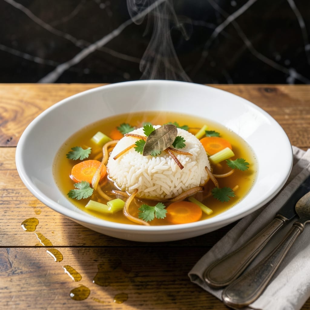 Consomme Rice Recipe: Clarified Broth With Fluffy Grains