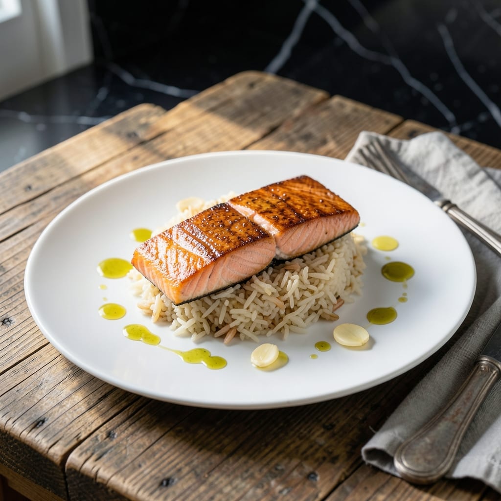 Salmon and Jasmine Rice Recipe: Flaky Fish With Fragrant Aromatic Grains Salmon and Jasmine Rice Recipe: Flaky Fish With Fragrant Aromatic Grains