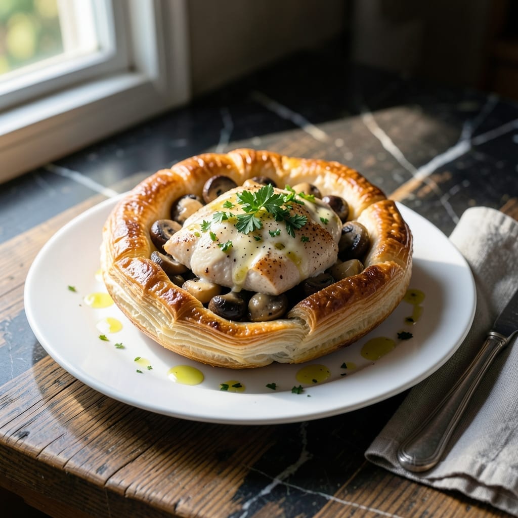 Chicken and Mushroom Voulevant Recipe: Classic French Cream Sauce with Tender Bites