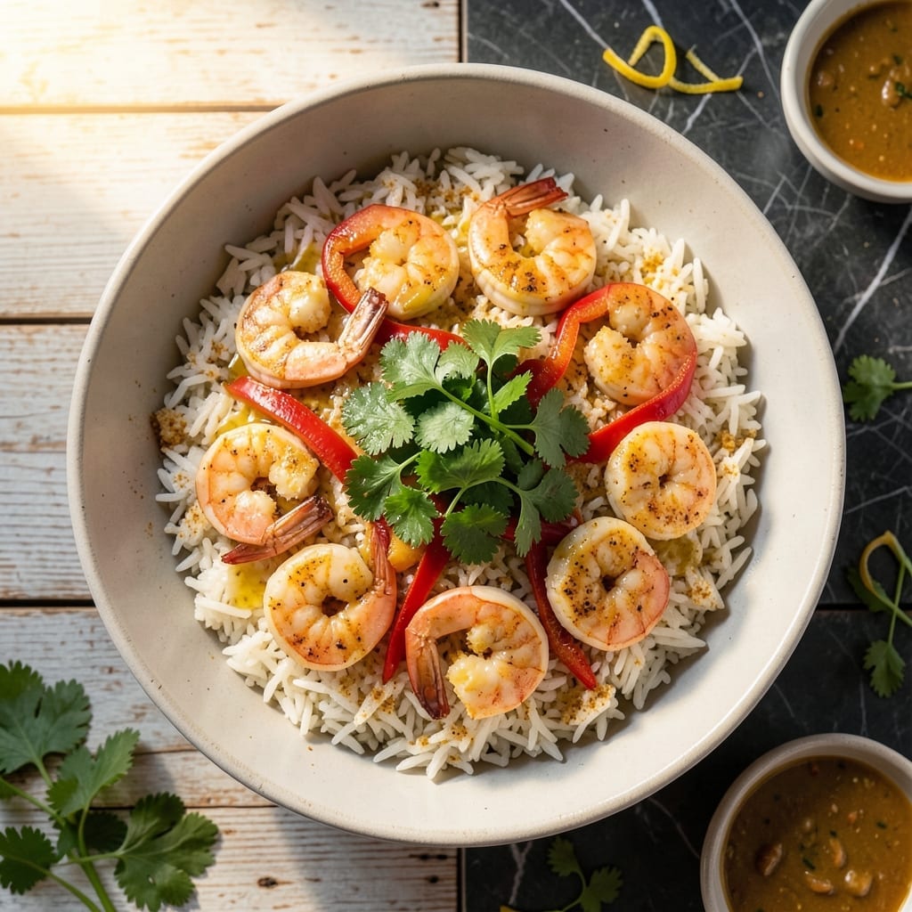 Curry Rice Shrimp Salad Recipe: Zesty Lime and Cilantro Brightness