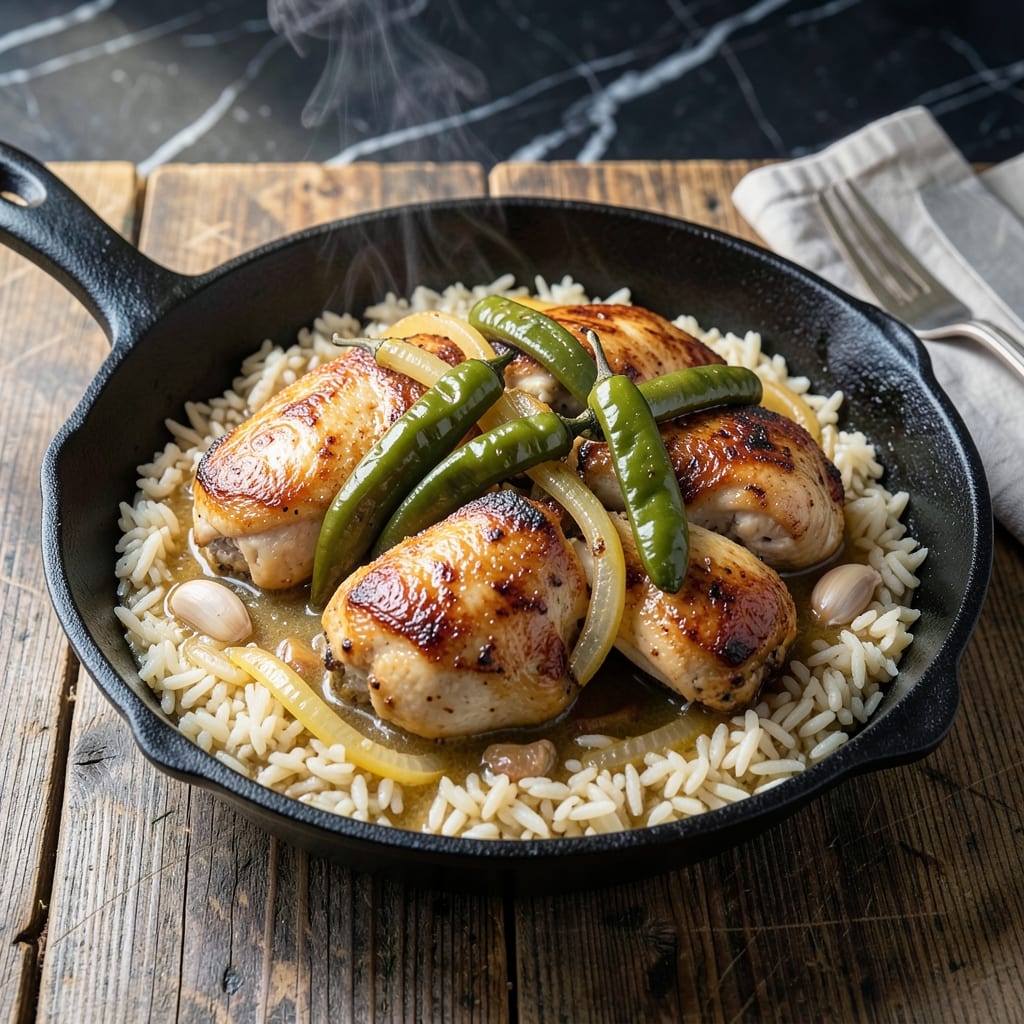 One Pan Green Chile Chicken and Rice Recipe: Southwestern Flavor in One Skillet