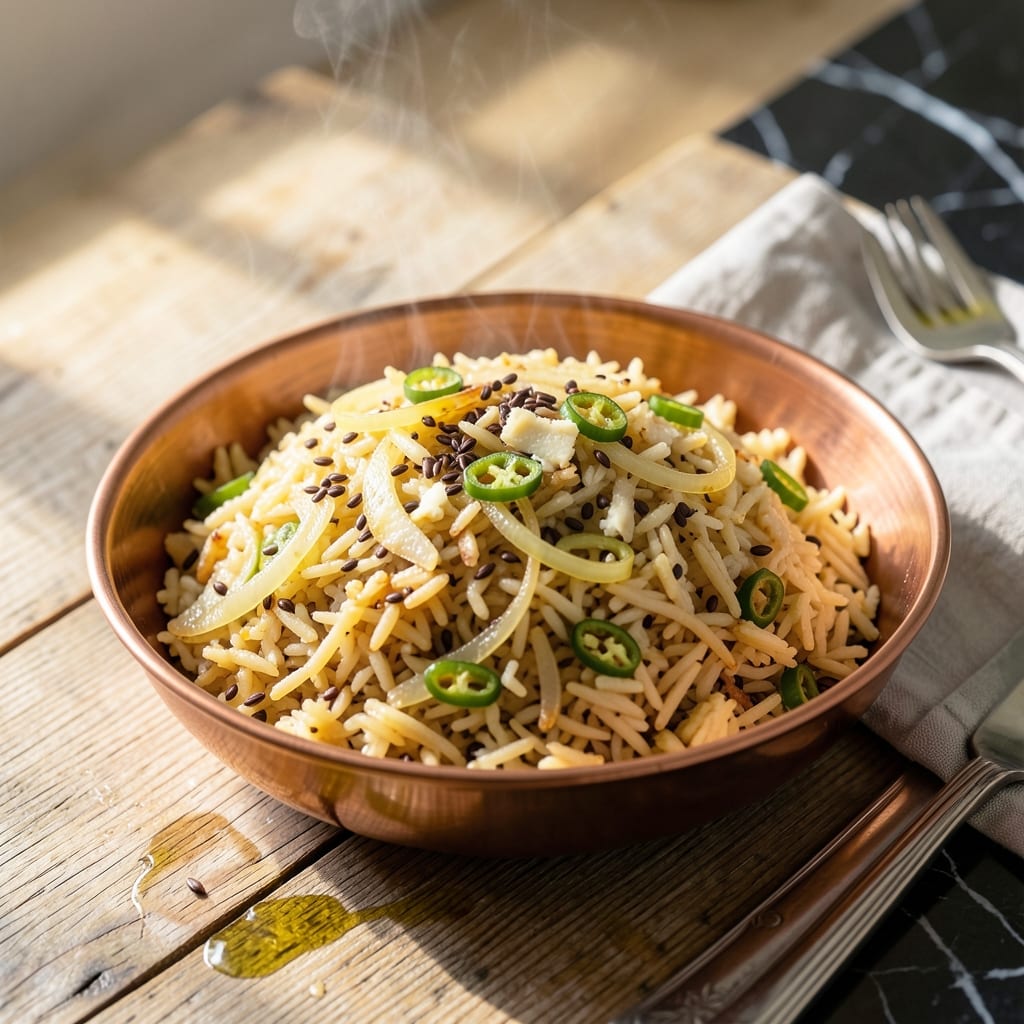 Fried Jeera Rice Recipe: Cumin-Infused Basmati with Golden Aroma Fried Jeera Rice Recipe: Cumin-Infused Basmati with Golden Aroma
