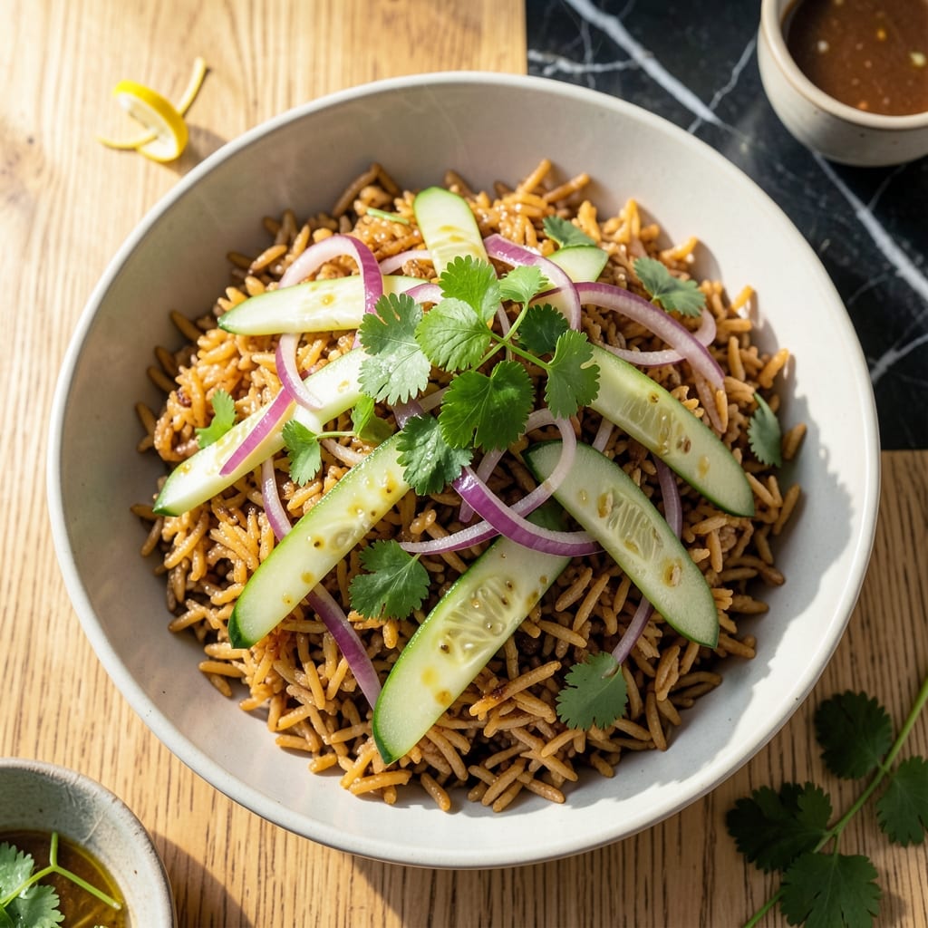 Crispy Rice Cucumber Salad Recipe: Asian-Inspired Crunch and Freshness