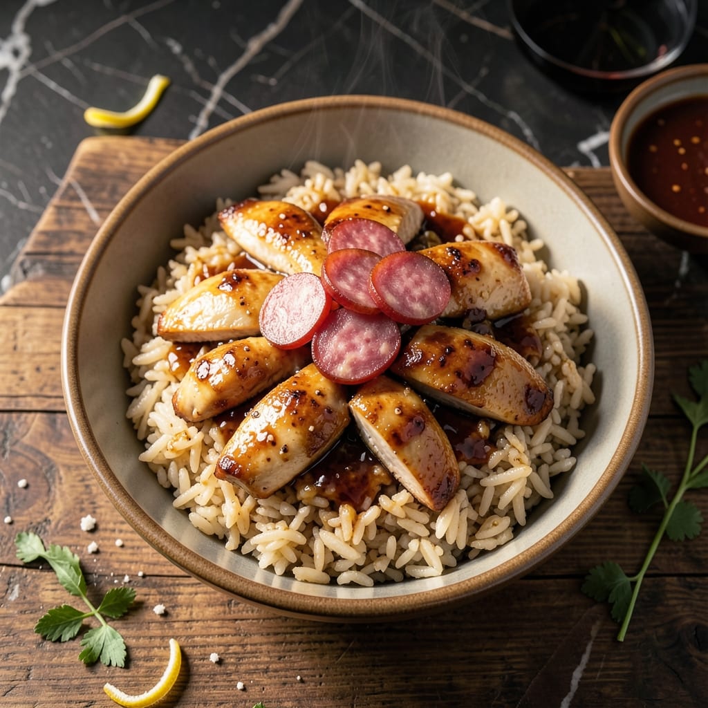 Chicken and Chinese Sausage Rice Cooker Recipe: Hands-Off Umami in One Pot Chicken and Chinese Sausage Rice Cooker Recipe: Hands-Off Umami in One Pot