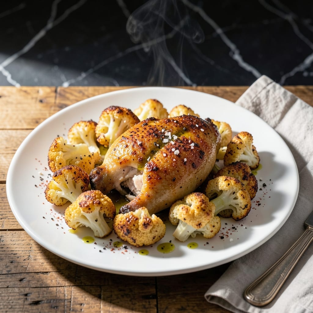 Roasted Cauliflower And Chicken Recipe: Sheet Pan Dinner with Golden Crisp Edges