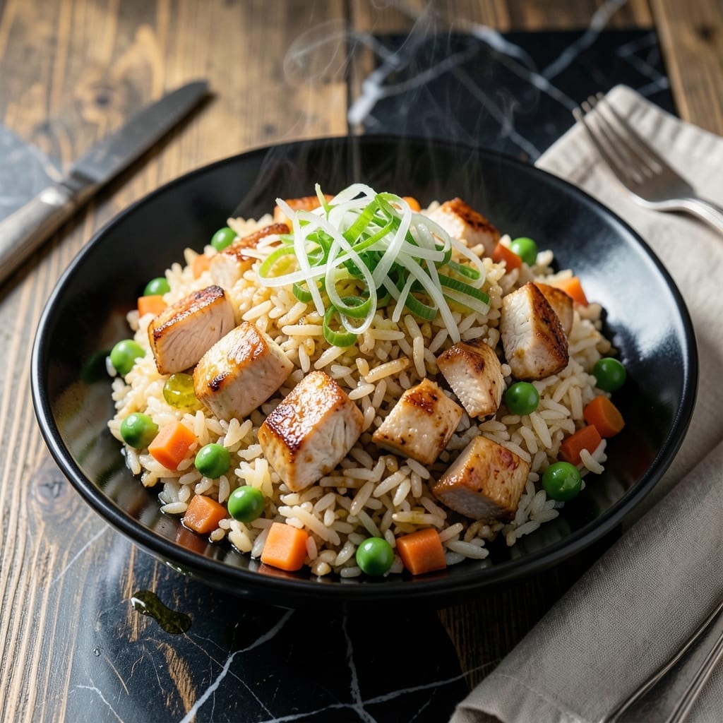 Fried Rice With Meat Recipe: Wok-Seared Savory Delight With Garden Vegetables Fried Rice With Meat Recipe: Wok-Seared Savory Delight With Garden Vegetables