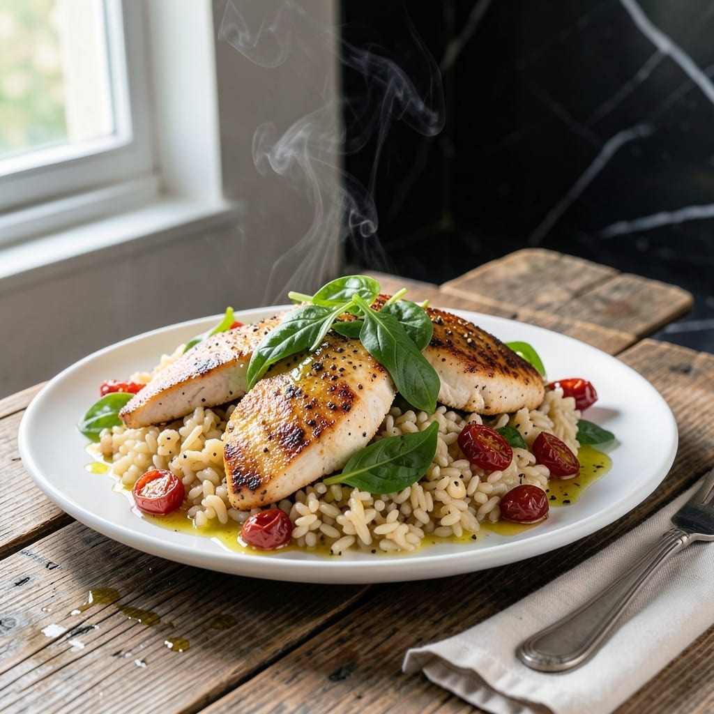 Tuscan Chicken Orzo Recipe: Sun-Dried Tomato and Spinach Infusion Tuscan Chicken Orzo Recipe: Sun-Dried Tomato and Spinach Infusion