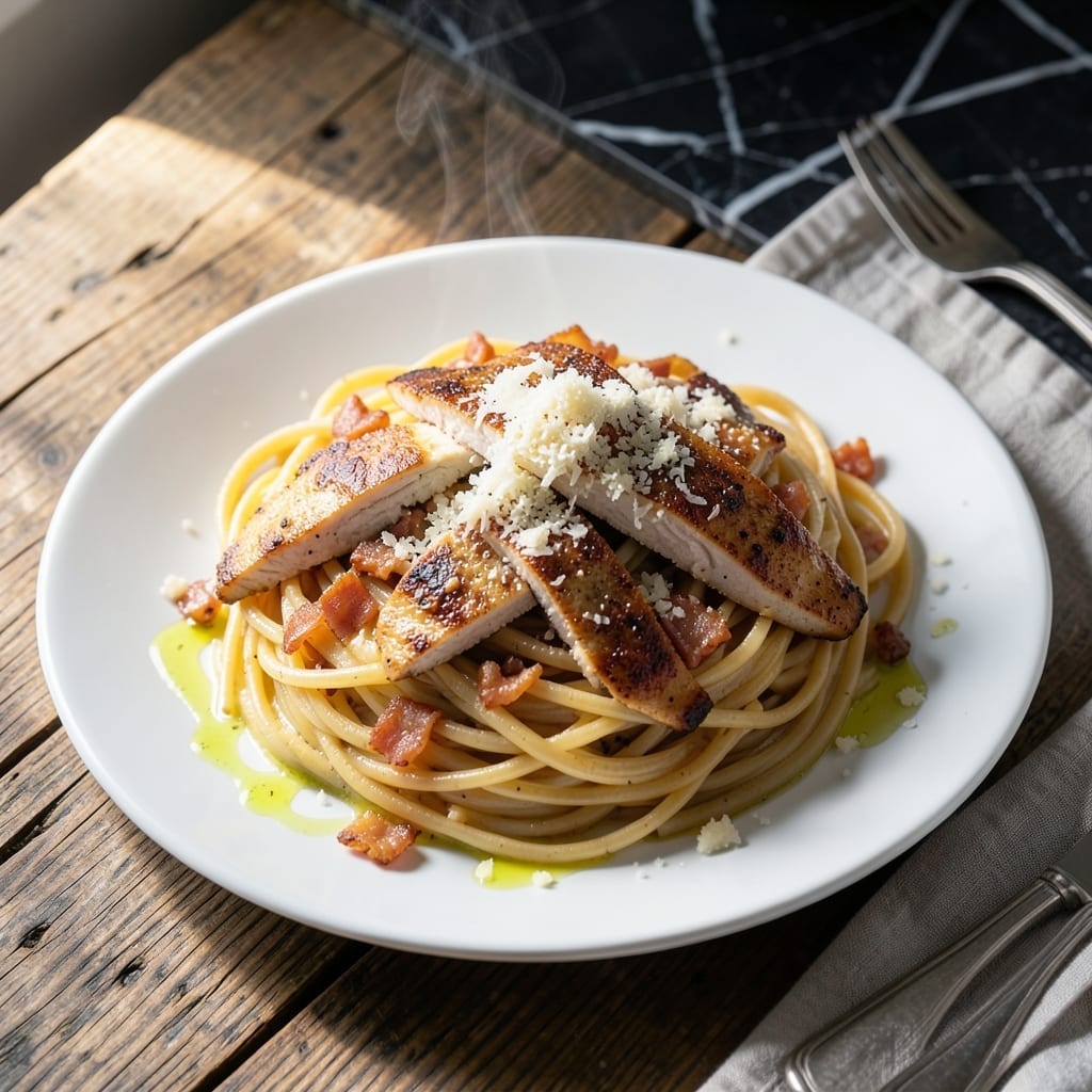 Chicken Carbonara Recipe No Cream: Egg-Based Silkiness With Pancetta
