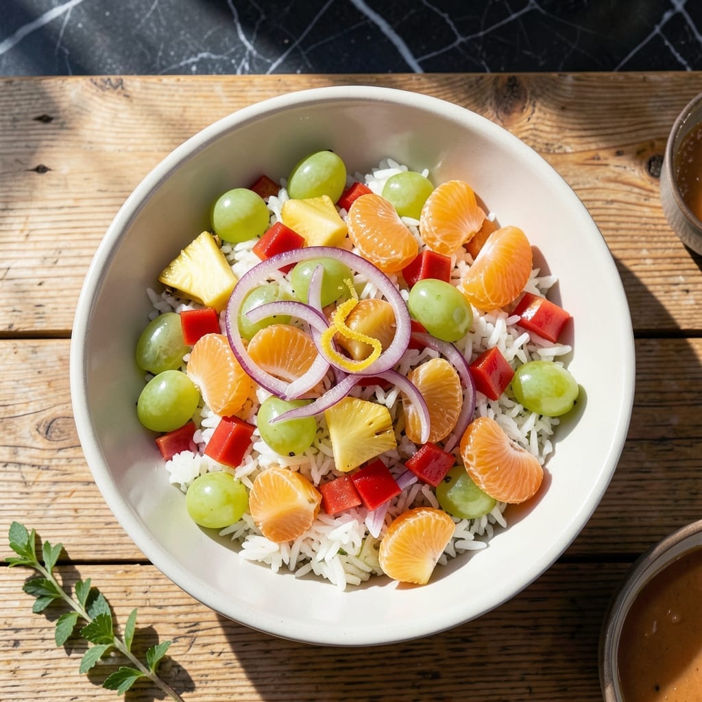 Rice and Fruit Salad Recipe: Sweet and Tangy Summer Refreshment Rice and Fruit Salad Recipe: Sweet and Tangy Summer Refreshment