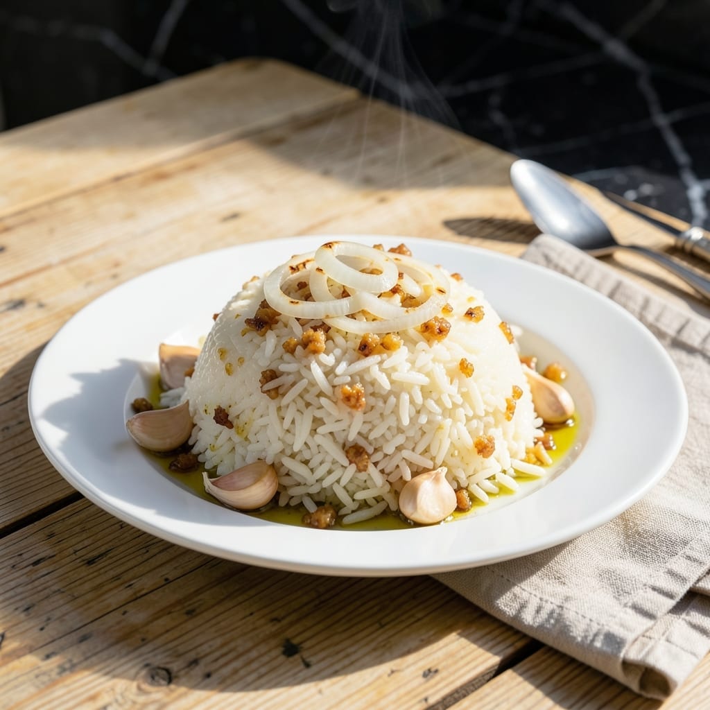 Honduran White Rice Recipe: Fluffy Grains With Garlic-Infused Aroma