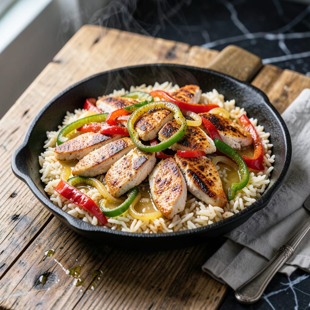 Chicken Fajita Rice Bake Recipe: Cheesy One-Pan Fiesta