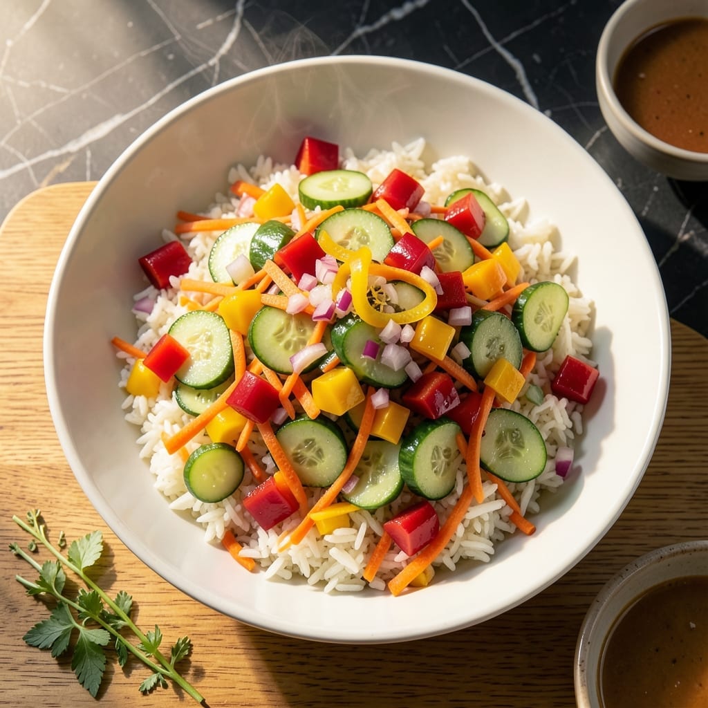 Rainbow Rice Salad Recipe: Vibrant Crunch and Fresh Herb Medley