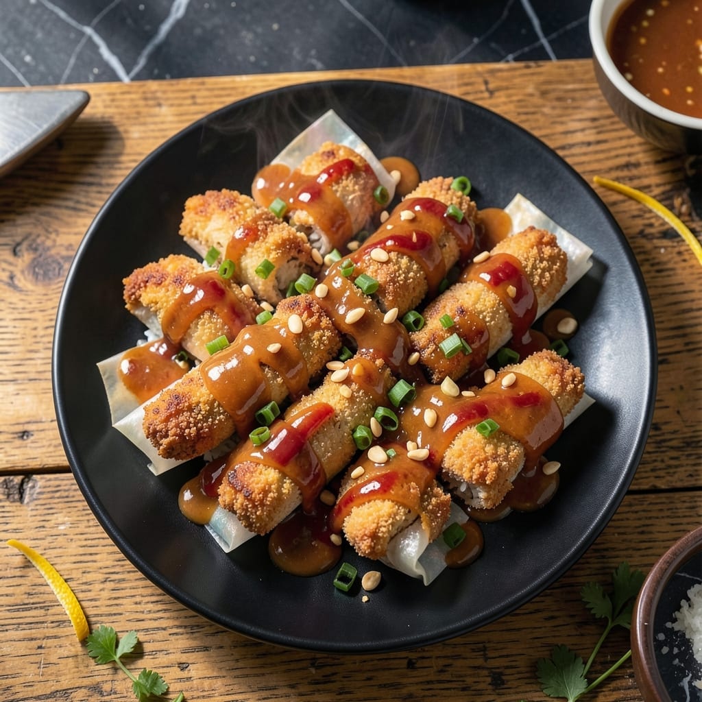 Bang Bang Chicken Rice Paper Roll Recipe: Spicy Peanut Crunch in Every Bite