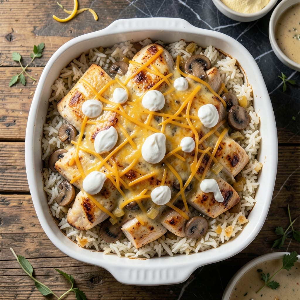 Chicken and Rice Casserole Recipe With Cream of Mushroom Soup: Creamy One-Pot Family Meal
