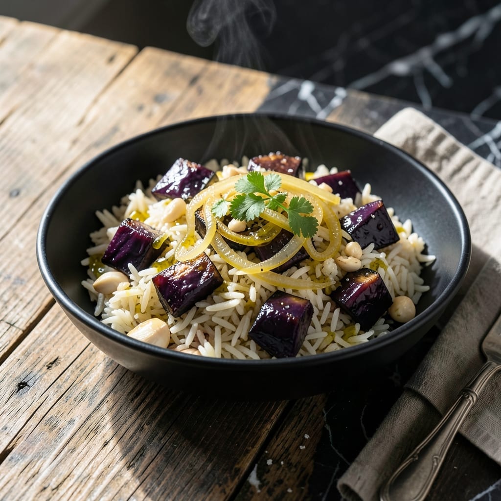 Baingan Rice Recipe: Smoky Eggplant and Spiced Basmati Harmony