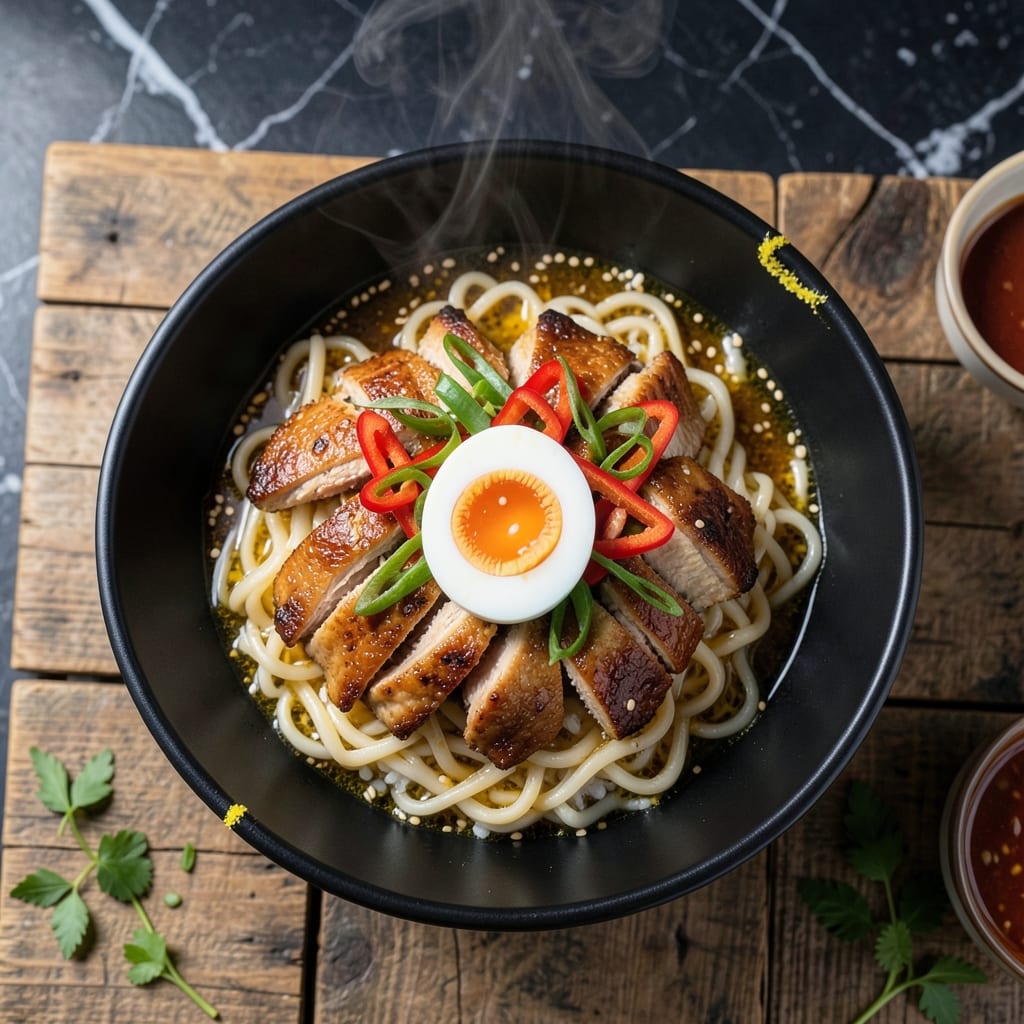 Chicken Ramen Rice Noodle Recipe: Umami-Packed Bowl with Wok-Charred Veggies