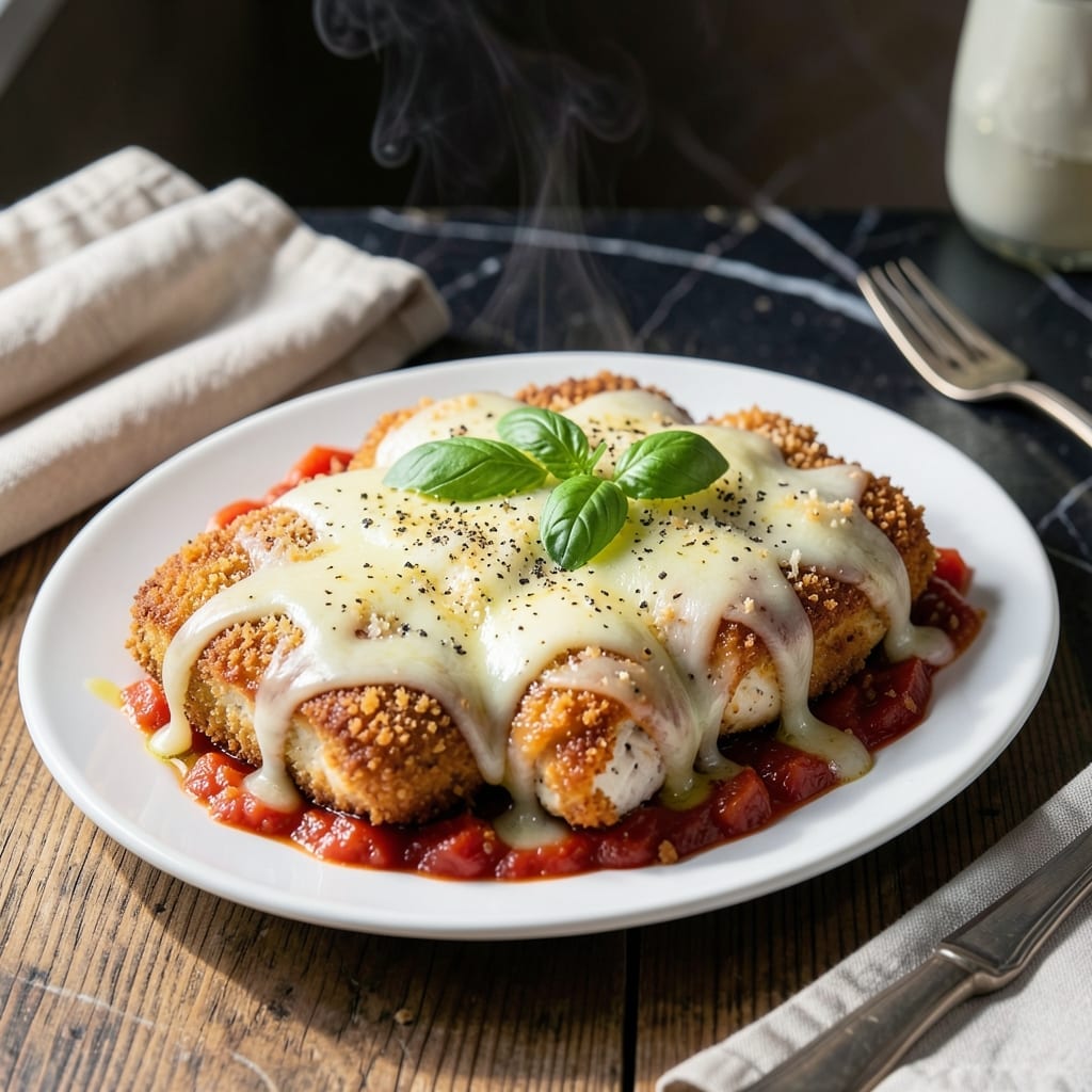 Baked Chicken Parmigiana Recipe: Three-Cheese Crispy Delight Baked Chicken Parmigiana Recipe: Three-Cheese Crispy Delight