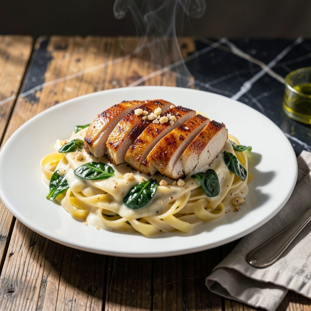 Chicken Florentine Pasta Recipe: Spinach-Rich Cream Sauce With Tender Chicken Chicken Florentine Pasta Recipe: Spinach-Rich Cream Sauce With Tender Chicken