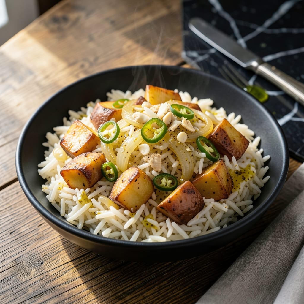 Aloo Rice Recipe: Spiced Potato and Rice One-Pot Meal Aloo Rice Recipe: Spiced Potato and Rice One-Pot Meal