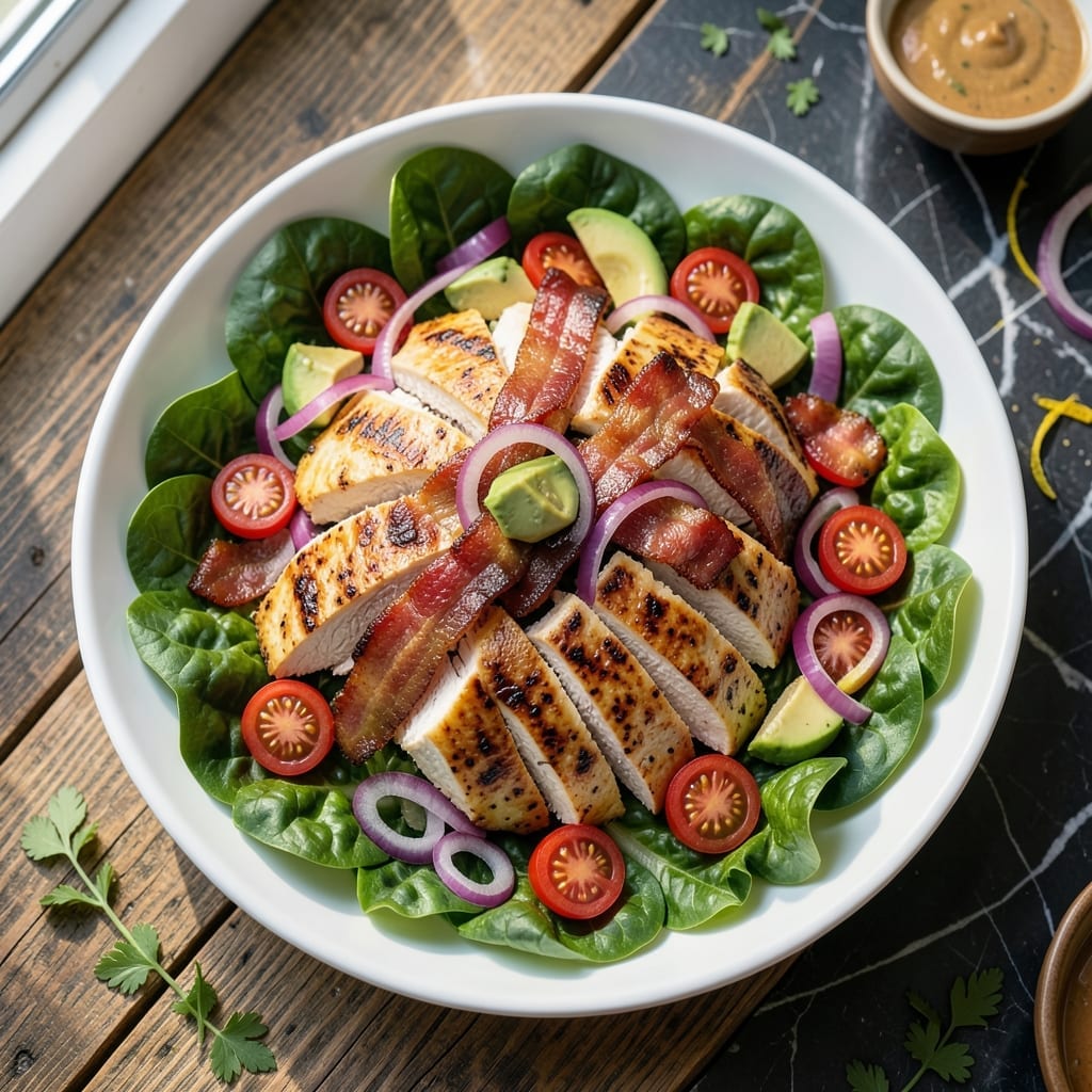 Chicken Bacon Salad Recipe: Smoky Crunch With Creamy Dressing Chicken Bacon Salad Recipe: Smoky Crunch With Creamy Dressing