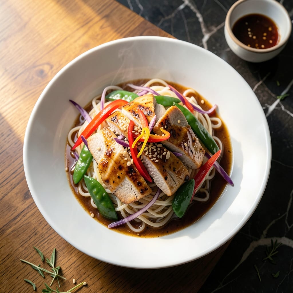 Rice Noodles With Chicken and Vegetables Recipe: Stir-Fry Freshness in One Pan