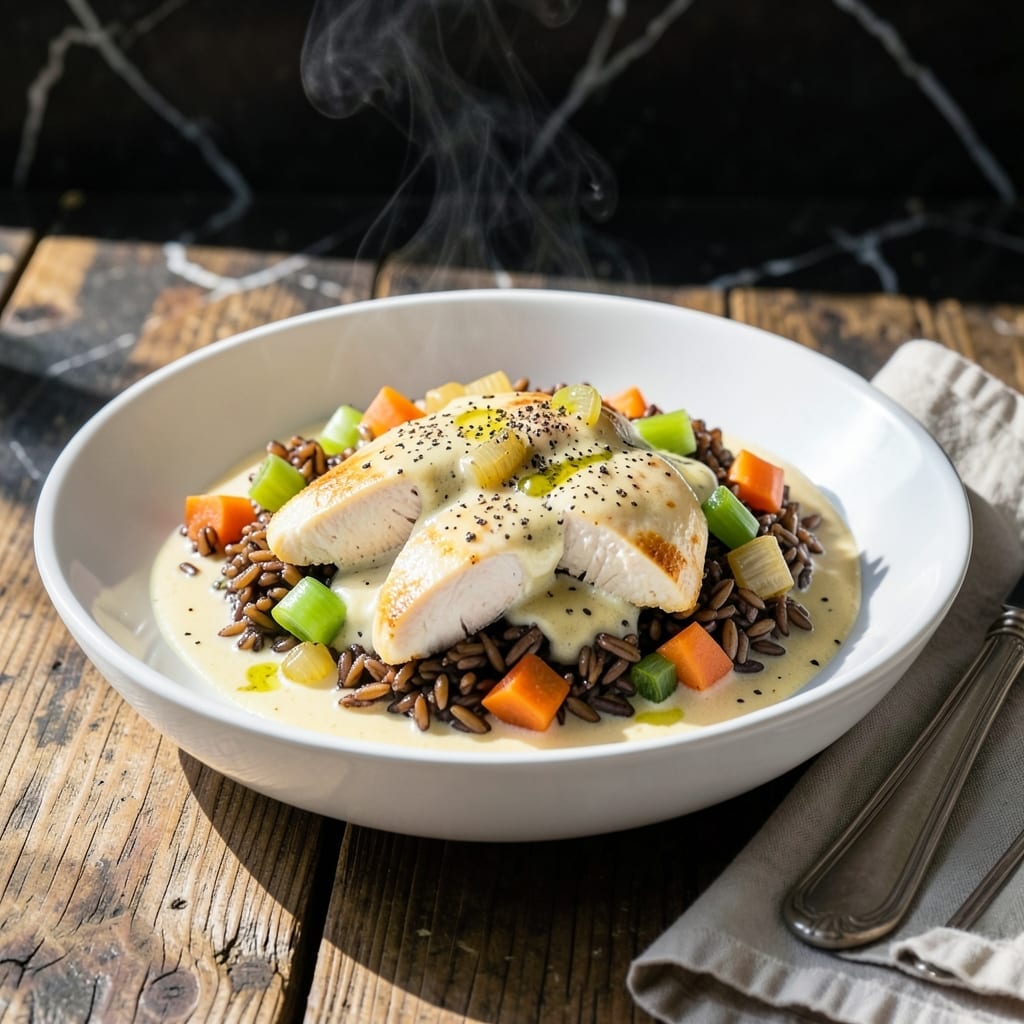 Cream of Chicken and Wild Rice Recipe: Velvety Broth With Nutty Grains