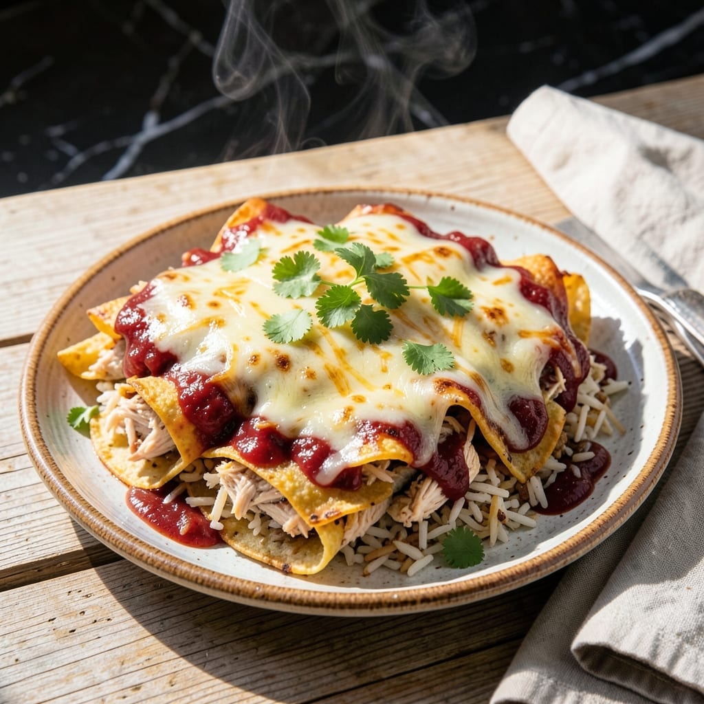 Chicken and Rice Enchilada Recipe: Cheesy Tex-Mex Layers in One Pan Chicken and Rice Enchilada Recipe: Cheesy Tex-Mex Layers in One Pan