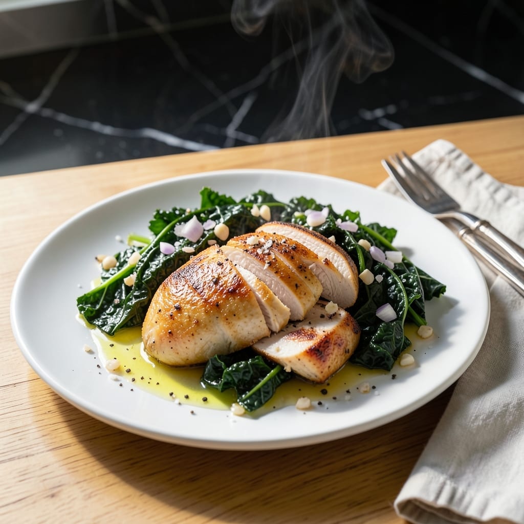 Chicken Breast and Kale Recipe: Garlic-Infused One-Pan Dinner