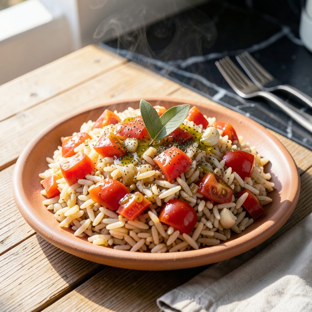 Greek Tomato Rice Pilaf Recipe: Herbed and Tangy One-Pot Delight
