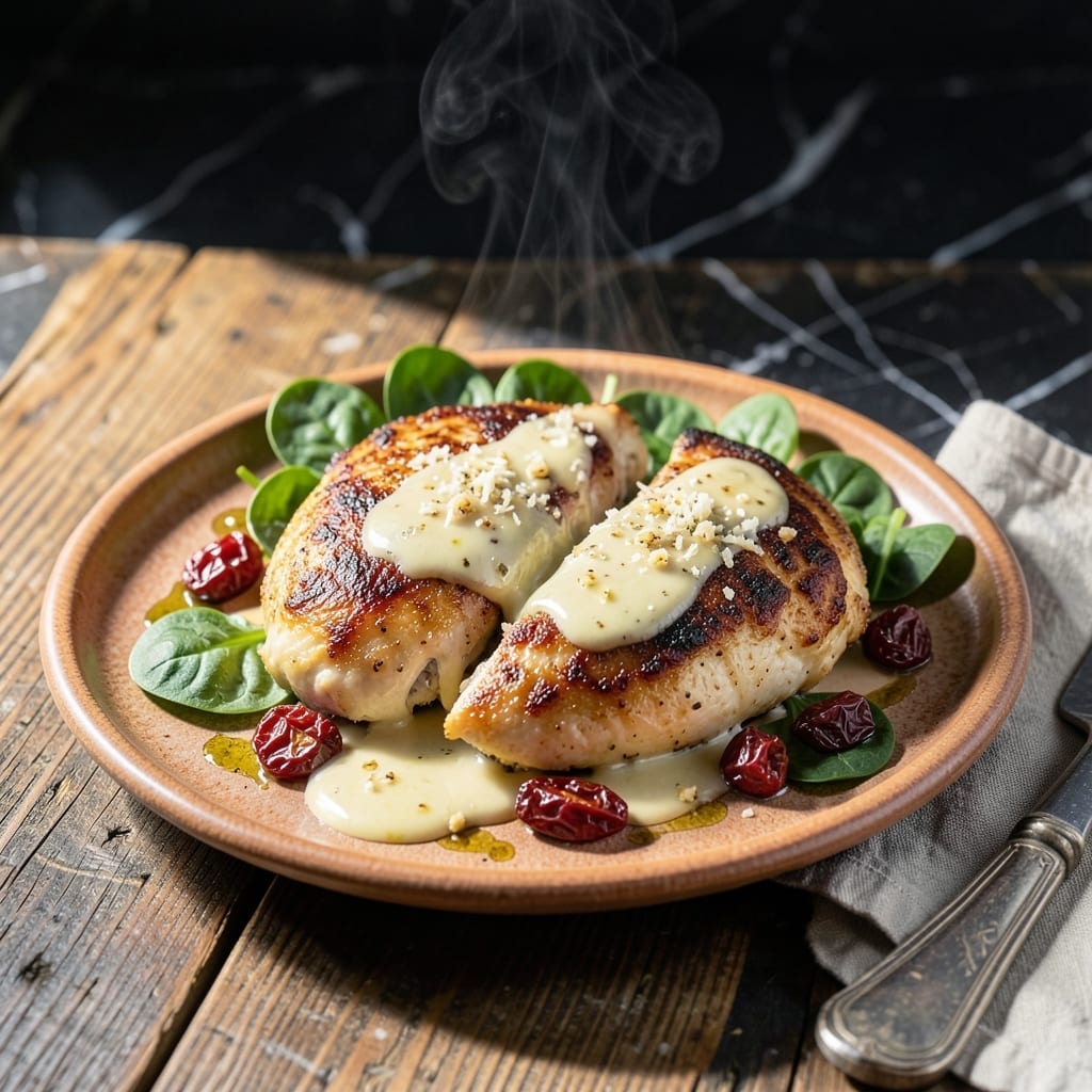 Tuscany Chicken Recipe: Sun-Dried Tomato and Spinach Infused Tuscany Chicken Recipe: Sun-Dried Tomato and Spinach Infused