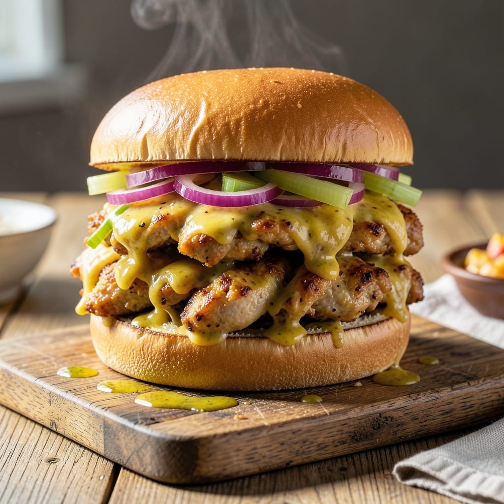 Curried Chicken Sandwich Recipe: Warm Spiced Filling in Toasted Bread Curried Chicken Sandwich Recipe: Warm Spiced Filling in Toasted Bread