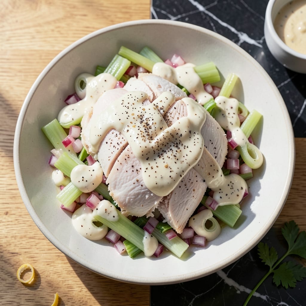 Poached Chicken Salad Recipe: Light and Fresh With Crisp Vegetables Poached Chicken Salad Recipe: Light and Fresh With Crisp Vegetables