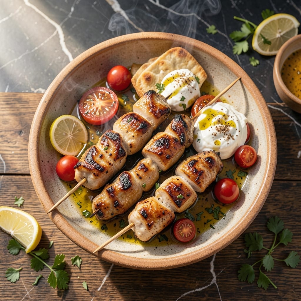 Chicken Souvlaki Recipe: Grilled Skewers With Lemon and Herb Zest