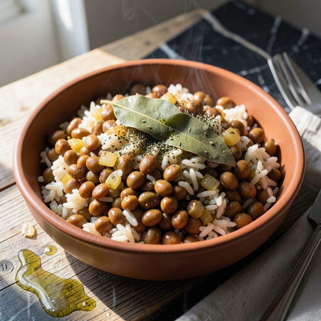 Greek Lentils and Rice Recipe: Rustic One-Pot Meal with Herbs